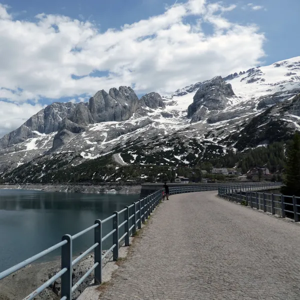 The Fedaia dam with the Marmolada behind