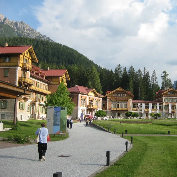 The Grand Hotel Toblach in Dobbiaco, a Belle Epoque landmark on the edge of the Puster Valley