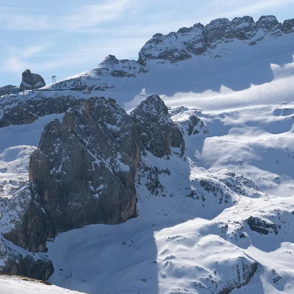 The Marmolada and the Serauta ridge under snow, seen from Porta Vescovo